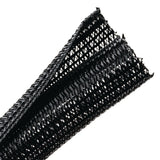 HellermannTyton 170-03038 | Braided Sleeving, Split Wrap, 0.75" Dia, Pet, Black, 50 Ft/Reel