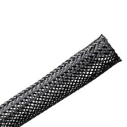 HellermannTyton 170-03042 | Braided Sleeving, Expandable, 0.5" Dia., PET, Black, 500 ft Bulk Reel