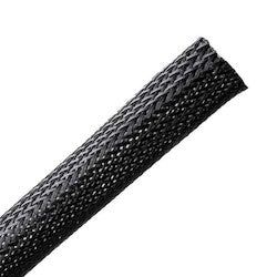 HellermannTyton 170-03003 | Braided Sleeving, Expandable, 1" Dia, PET, Black, 65 ft/reel