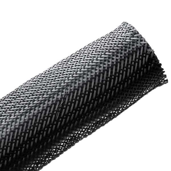 HellermannTyton 170-03045 | Braided Sleeving, Expandable, 1.25" Dia., PET, Black, 250 ft Bulk Reel