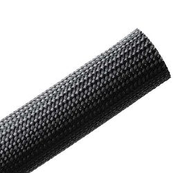 HellermannTyton 170-03053 | Braided Sleeving, Resin-Coated Fiberglass, 1" Dia., GF, Black, 100 ft Bulk Reel