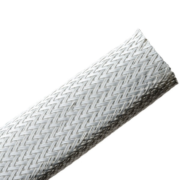 HellermannTyton 170-03066 | Braided Sleeving, Expandable, Flame Retardant, 1.5" Dia, Pet, Gray, 40 Ft/Reel
