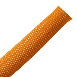 HellermannTyton 170-03076 | Braided Sleeving, Expandable, 0.25" Dia., PET, Orange, 1000 ft Bulk Reel
