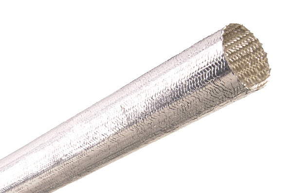 HellermannTyton 170-03097 | Braided Sleeving, Aluminum Laminated Fiberglass, 2.5" Dia, Al/Gf, Silver, 50 Ft/Reel