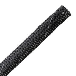 HellermannTyton 170-03102 | Plenum-Rated Expandable Braided Sleeving (Halar), 0.38" Dia., Black, 125 ft/Reel