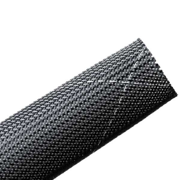 HellermannTyton 170-03117 | Braided Sleeving, Expandable, Fray-Resistant, Flame Retardant, 0.25" Dia., PET, Black, 1000 ft/Bulk Reel