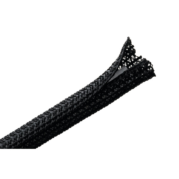 HellermannTyton 170-03213 | Braided Sleeving, Split Wrap, 0.38" Dia, Pet, Black, 1500 Ft/Large Bulk Reel