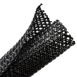 HellermannTyton 170-03146 | Braided Sleeving, Split Wrap, Flame Retardant, 1.5" Dia., PET, Black, 75 ft/Bulk Reel