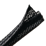 HellermannTyton 170-03154 | Braided Sleeving, Hook & Loop, Flame Retardant, 0.75" Dia, Pet, Black, 100 Ft/Bulk Reel