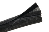 HellermannTyton 170-03155 | Braided Sleeving, Hook & Loop, Flame Retardant, 1.25" Dia, Pet, Black, 100 Ft/Bulk Reel