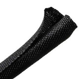 HellermannTyton 170-03182 | Braided Sleeving, Split Wrap Woven, 1/2" Dia, Pet, Black, 300 Ft/Bulk Reel