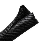 HellermannTyton 170-03183 | Braided Sleeving, Split Wrap Woven, 5/8 Dia, Pet, Black, 250 Ft/Bulk Reel