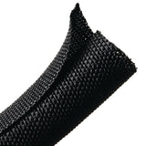 HellermannTyton 170-03184 | Braided Sleeving, Split Wrap Woven, 3/4" Dia, Pet, Black, 150 Ft/Bulk Reel
