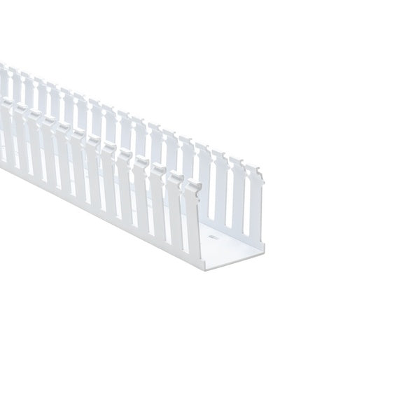 HellermannTyton 181-00216 | Slotted Wall Wiring Duct, 2.5" X 3", Non-Adhesive, Pvc, White, 120Ft/Carton