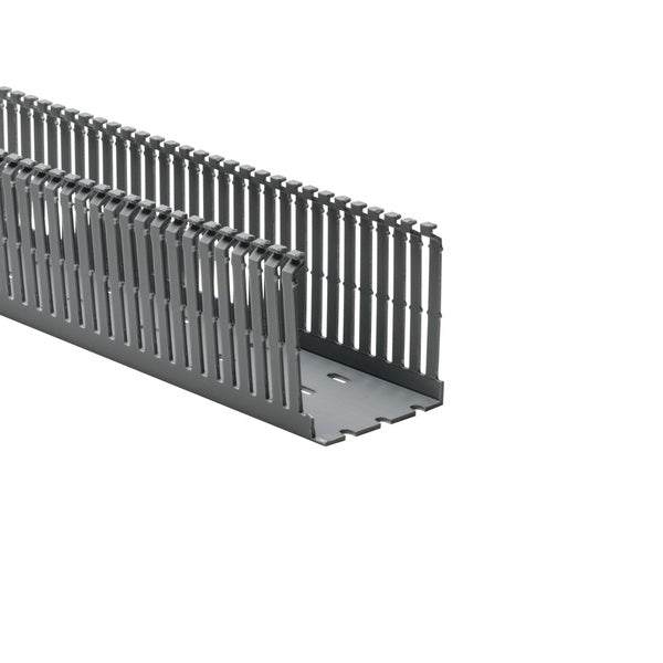 HellermannTyton 181-00229 | High Density Slotted Wall Wiring Duct, 2.5" X 3", Non- Adhesive, Pvc, Gray, 30Ft/Box