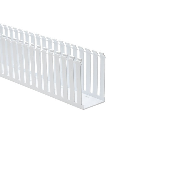 HellermannTyton 181-00560 | Slotted Wall Wiring Duct, 3" X 5", Non-Adhesive, Pvc, White, 120Ft/Carton