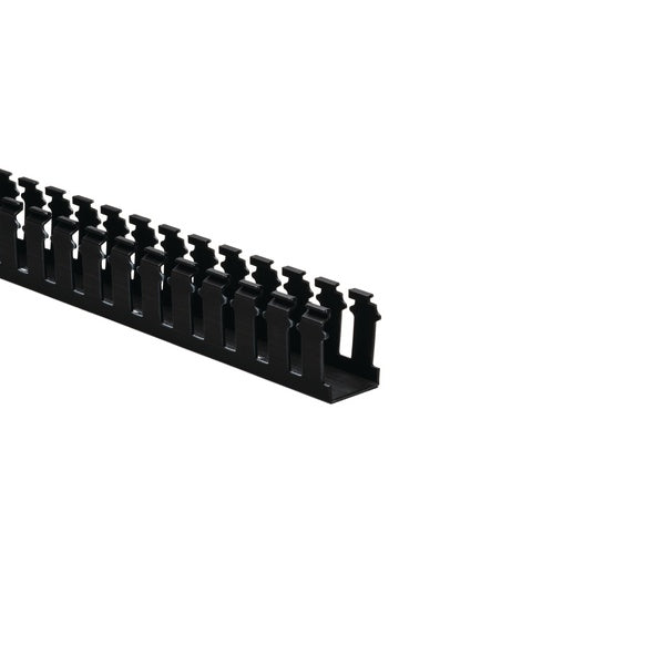 HellermannTyton 181-00573 | Slotted Wall Wiring Duct, 1.5" X 2", Adhesive, Pvc, Black, 120Ft/Carton