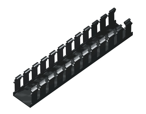 HellermannTyton 181-00584 | Slotted Wall Wiring Duct, 3" X 1", Adhesive, Pvc, Black, 120Ft/Carton