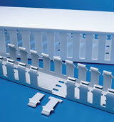 HellermannTyton 181-00680 | Slotted Wall Wiring Duct, 4" X 4", Adhesive, Pvc, White, 30Ft/Box