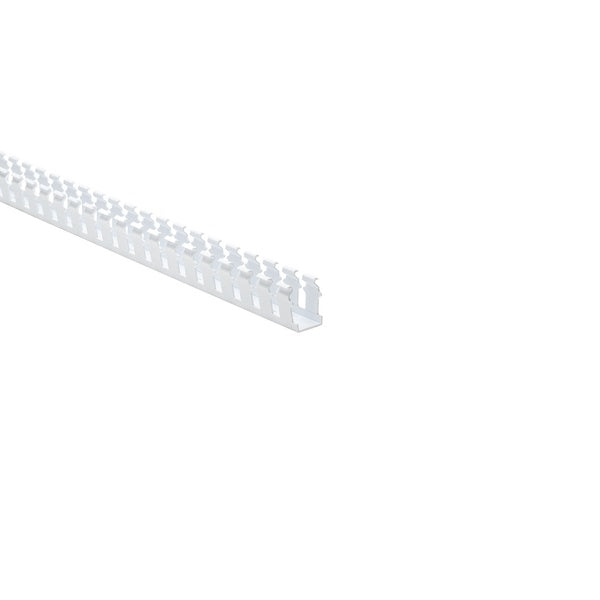 HellermannTyton 181-11507 | Slotted Wall Wiring Duct, 1" X 1.5", Non-Adhesive, Pvc, White, 120Ft/Carton