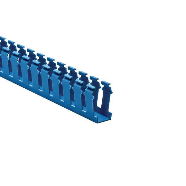 HellermannTyton 181-12003 | Slotted Wall Wiring Duct, 1" x 2", Non-Adhesive, PVC, Intrinsic Blue, 120ft/carton