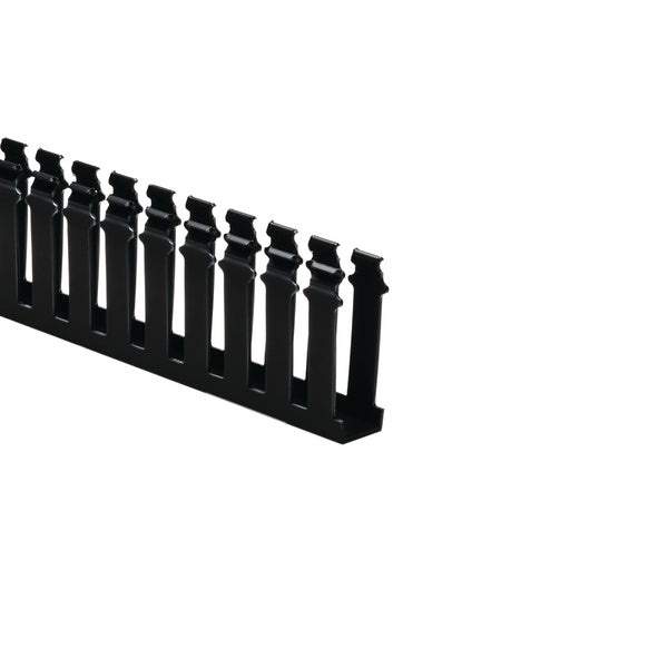 HellermannTyton 181-13003 | Slotted Wall Wiring Duct, 1" X 3", Non-Adhesive, Pvc, Black, 120Ft/Carton