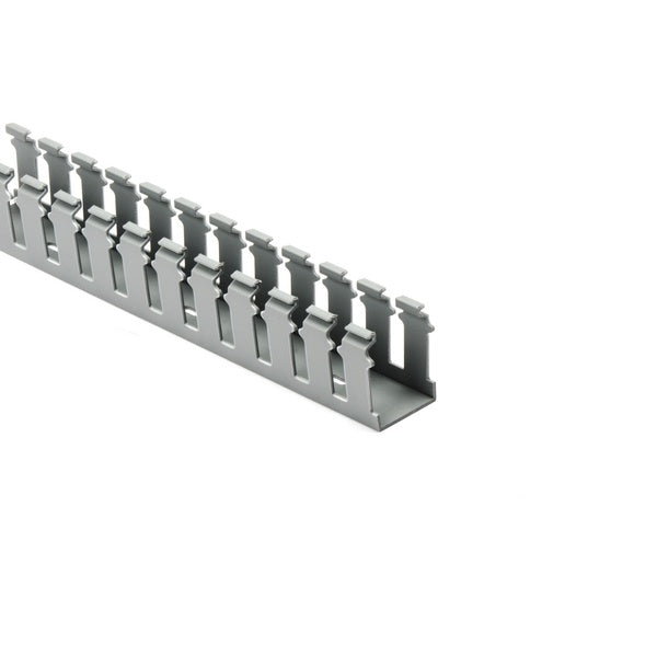 HellermannTyton 181-15206 | Slotted Wall Wiring Duct, 1.5" x 2", Non-Adhesive, PVC, Gray, 30ft/Box