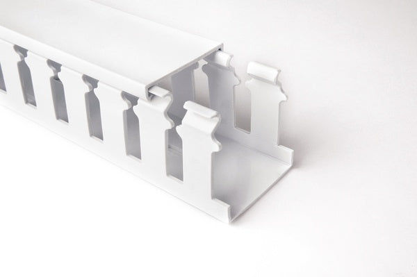 HellermannTyton 181-15209 | Slotted Wall Wiring Duct, 1.5" x 2", Non-Adhesive, PVC, White, 120ft/Carton