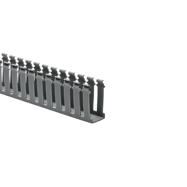 HellermannTyton 181-15304 | Slotted Wall Wiring Duct, 1.5" x 3", Non-Adhesive, PVC, Gray, 120ft/Carton