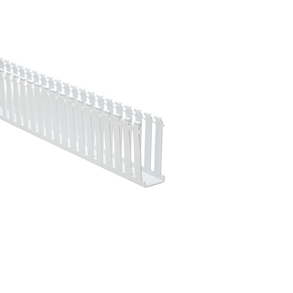 HellermannTyton 181-15405 | Slotted Wall Wiring Duct, 1.5" X 4", Non-Adhesive, Pvc, White, 30Ft/Box