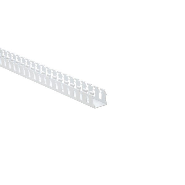 HellermannTyton 181-15510 | Slotted Wall Wiring Duct, 1.5" X 1.5", Non-Adhesive, Pvc, White, 30Ft/Box