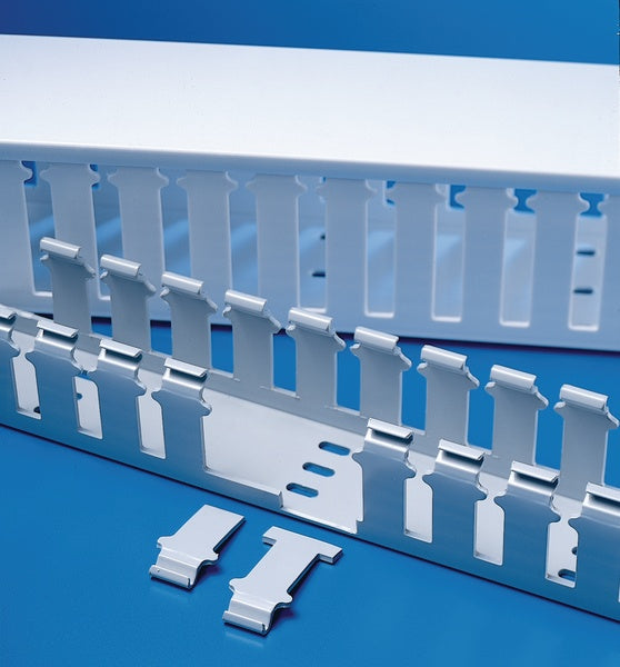 HellermannTyton 181-15514 | Slotted Wall Wiring Duct, 1.5" X 1.5", Adhesive, Pvc, White, 30Ft/Box