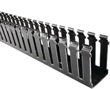 HellermannTyton 181-32004 | Slotted Wall Wiring Duct, 3" X 2", Non-Adhesive, Pvc, Black, 120Ft/Carton