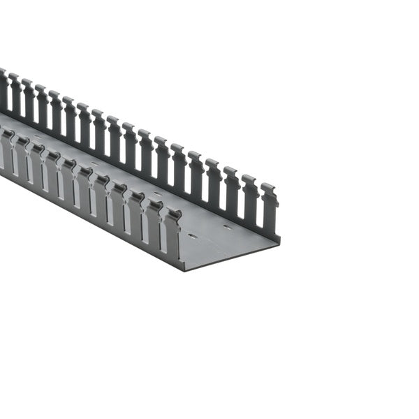 HellermannTyton 181-42006 | Slotted Wall Wiring Duct, 4" X 2", Non-Adhesive, Pvc, White, 30Ft/Box