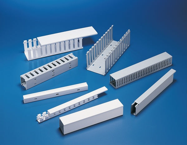 HellermannTyton 181-42012 | Slotted Wall Wiring Duct, 4" X 2", Adhesive, Pvc, Gray, 30Ft/Box
