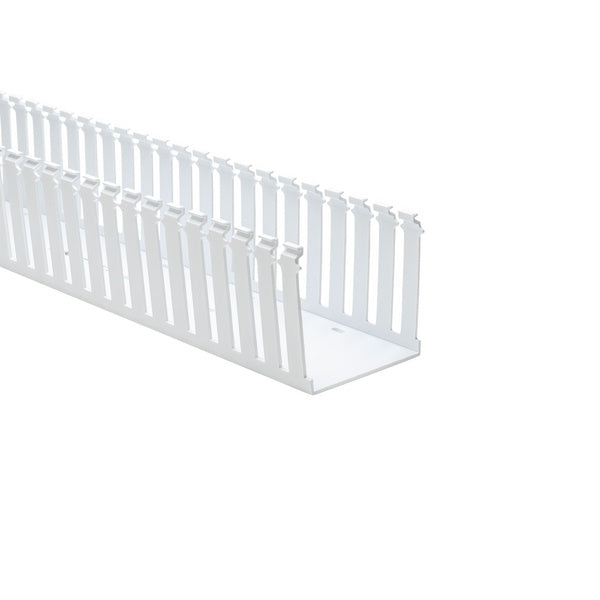 HellermannTyton 181-44030 | Slotted Wall Wiring Duct, 4" X 4", Non-Adhesive, Pvc, White, 30Ft/Box