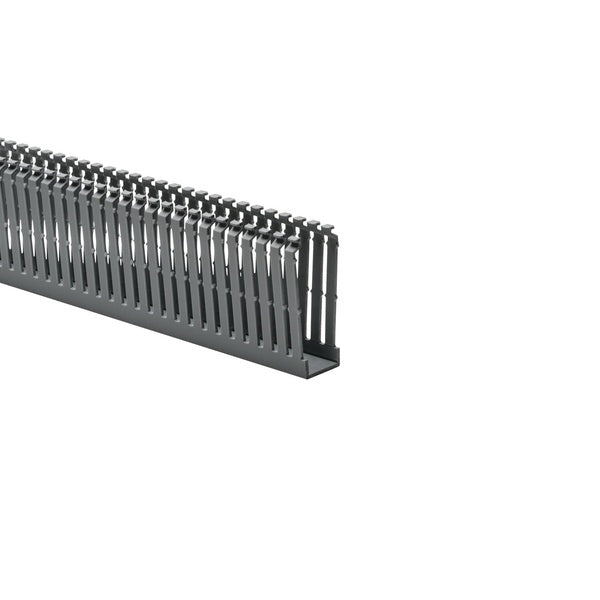 HellermannTyton 184-05559 | High-Density Slotted-Wall Wiring Duct, 3" X 5", Non-Adhesive, Pvc, Gray, 30Ft/Box