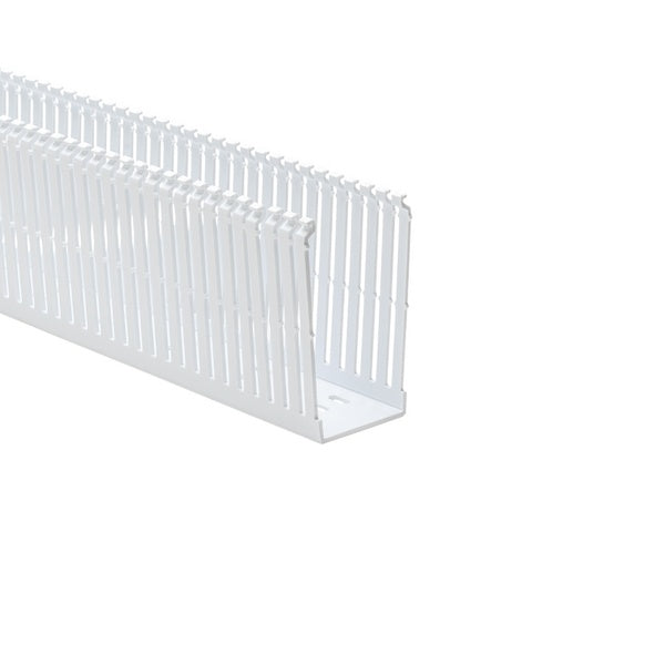 HellermannTyton 184-12007 | High-Density Slotted-Wall Wiring Duct, 1" x 2", Non-Adhesive, PVC, White, 120 ft/carton