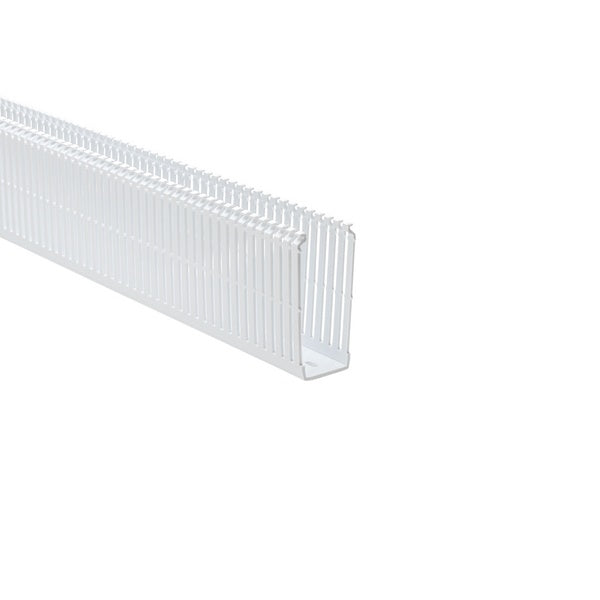 HellermannTyton 184-15403 | High Density Slotted Wall Wiring Duct, 1.5" X 4", Non-Adhesive, Pvc, White, 120Ft/Carton