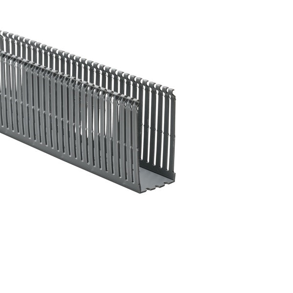 HellermannTyton 184-24000 | High Density Slotted Wall Wiring Duct, 2" X 4", Non-Adhesive, Pvc, Gray, 30Ft/Box
