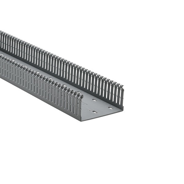 HellermannTyton 184-42001 | High Density Slotted Wall Wiring Duct, 4" X 2", Non-Adhesive, Pvc, Gray, 120Ft/Carton