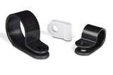 HellermannTyton 211-60005 | P-Clamp, 0.39" Wide, 0.43" Max Bundle Dia, 0.17" Mounting Hole Dia, PA66HS Black, 100/pkg