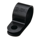 HellermannTyton 211-60006 | P-Clamp, 0.39" Wide, 0.49" Max Bundle Dia, 0.17" Mounting Hole Dia, PA66HS Black, 100/pkg