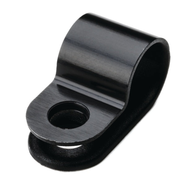 HellermannTyton 211-60050 | P-Clamp, 0.39" Wide, 0.31'' Max Bundle Dia, 0.17'' Mounting Hole Dia, Pa66Hs, Black, 1000/Pkg