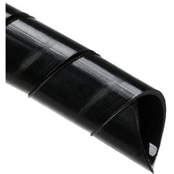 HellermannTyton 3N0C | Spiralwrap Protective Sheathing, .5" Diameter, PA6, Black, 100 ft/roll