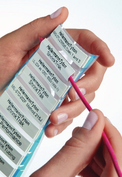 HellermannTyton 553-50029 | Heat Shrink Labels, Single Side, Unslit, .5" (12.7mm), PO-X, White, 250/box