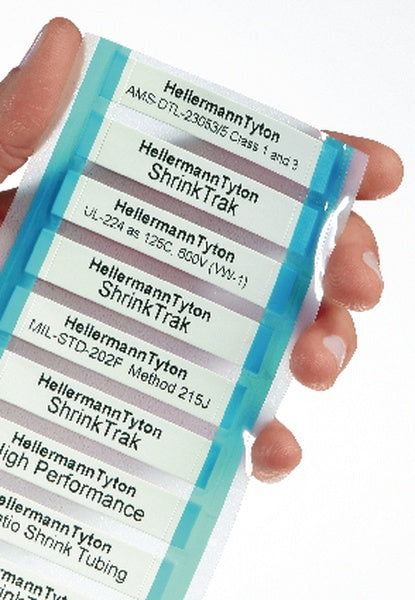 HellermannTyton 553-50081 | Shrinktrak Labels, 1-Sided, 4-Slit, 0.187" (4.74Mm), Po-X, White, 4000/Box