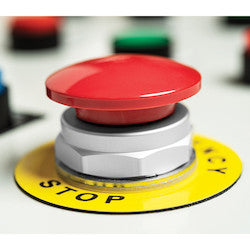 HellermannTyton 596-00202 | Foam Nameplate, 2.38" x 2.38" Emergency Stop label, PET, Yellow, 100/roll