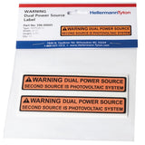 HellermannTyton 596-00231 | Solar Label, WARNING DUAL POWER SOURCE SYSTEM, 4.125" x .75", VL, Red, 50/roll