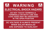 HellermannTyton 596-00232 | Solar Label, WARNING ELECTRICAL SHOCK HAZARD DC VOLTAGE, 3.75" x 2.5", VL, Red, 50/roll